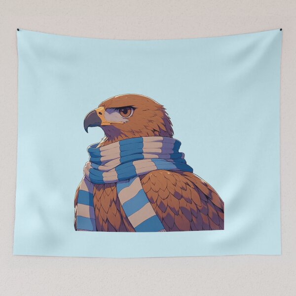 Item preview, Wise Eagle Wearing a Blue and Grey House Scarf designed and sold by 2ndSketch.