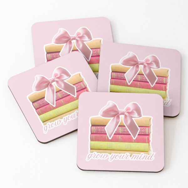 Item preview, Grow Your Mind Books Pink Ribbon Aesthetic That Girl Reading Knowledge Motivation School designed and sold by Annika Shurafa.
