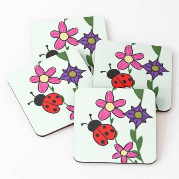 Item preview, Pink and Purple Flowers and a Ladybug designed and sold by CrimsonAdri.