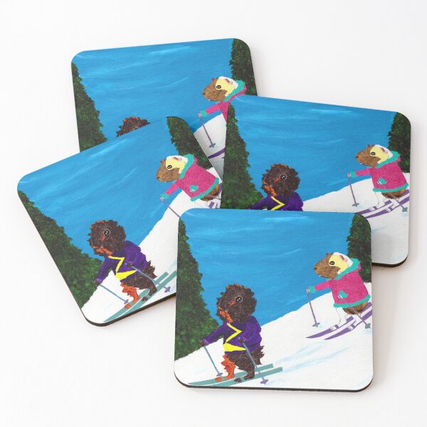 Item preview, Guinea Pig Snapshot - Wisting and Dagmar Skiing designed and sold by Guinea Pigs and Books.