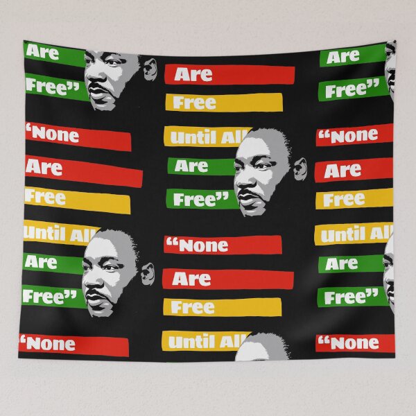 Item preview, None Are Free Until All Are Free - Martin Luther King Jr - MLK Day designed and sold by TeesByAngelzB.