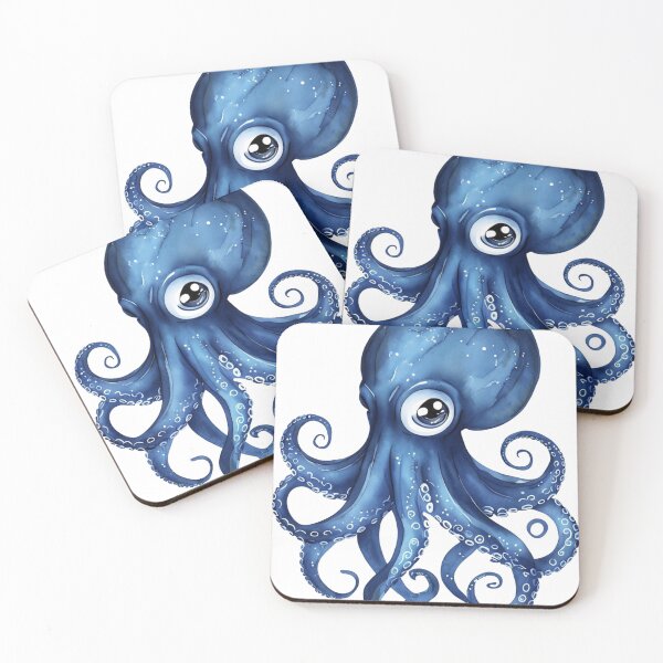 Item preview, Blue Octopus with Big Eye designed and sold by ArtByMarkDesign.