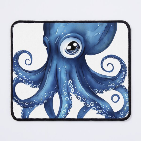 Item preview, Blue Octopus with Big Eye designed and sold by ArtByMarkDesign.