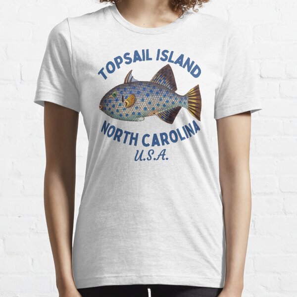 Item preview, Retro Fish Topsail Island North Carolina- Navy Text- Island / Beach designed and sold by TimelessLocales.