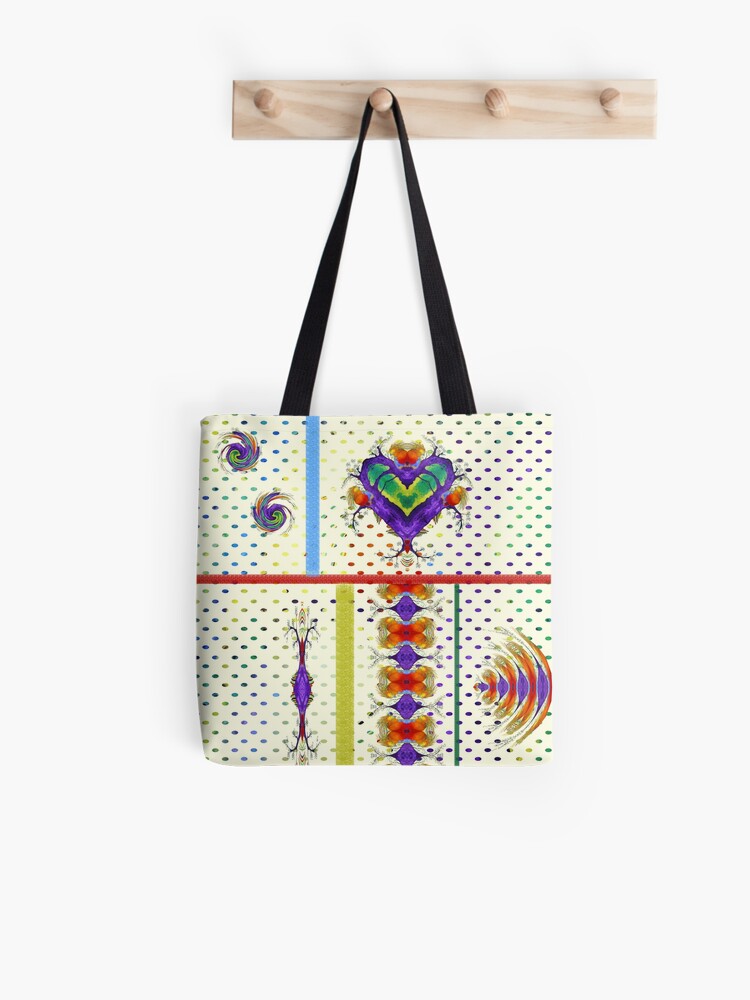 Thumbnail 1 of 2, Tote Bag, Rainbow Lovebird #69 by Cecile Grace Charles designed and sold by CecileCharles.