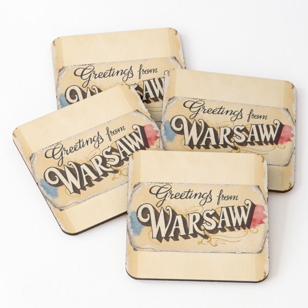 Item preview, Greetings from Warsaw Poland Vintage Travel Retro Postcard Design designed and sold by TravelPostcardGems.