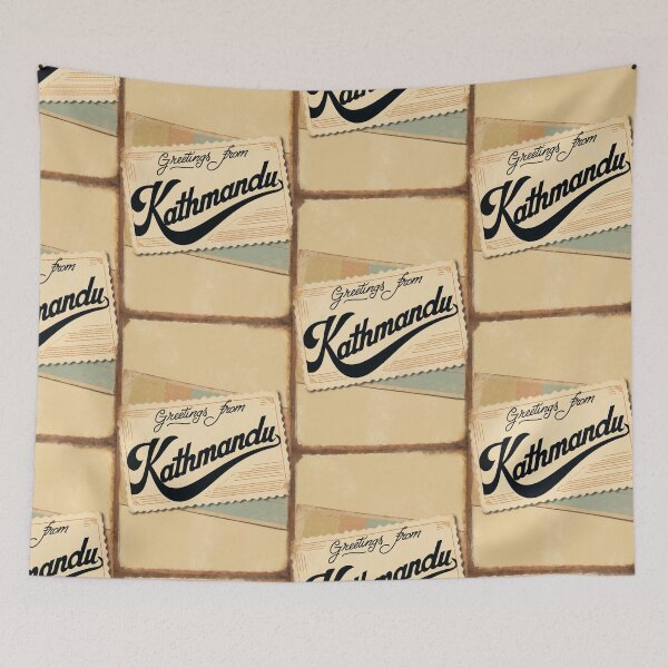Item preview, Greetings from Kathmandu Nepal Vintage Travel Retro Postcard Design designed and sold by TravelPostcardGems.