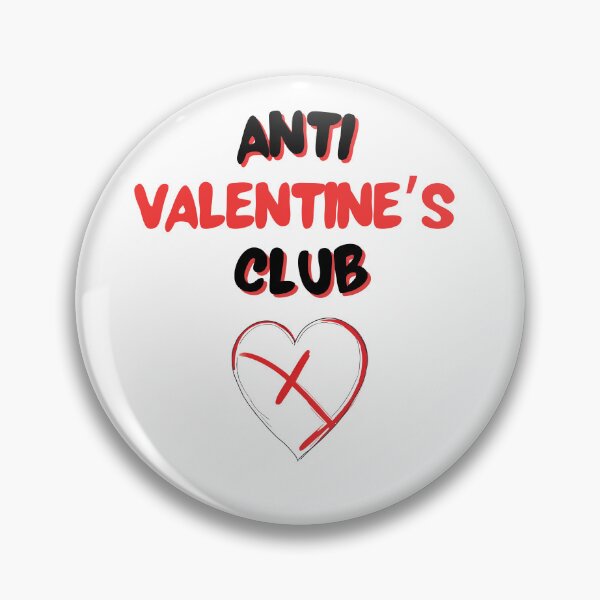 Item preview, Anti Valentine's Day Club Say No to Love Crossed Out Love Heart designed and sold by SZPdezigns.