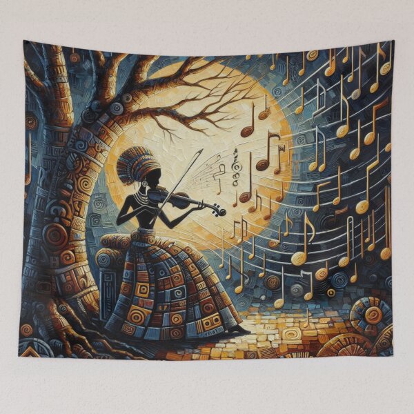 Item preview, She Plays at Night, Tribal Art style  designed and sold by Shs-Kenya.