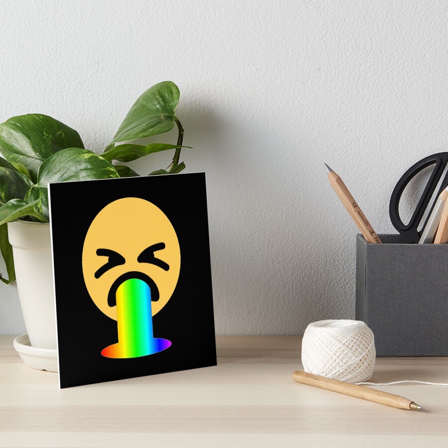 "rainbow puke emoji" Art Board Print by gossiprag Redbubble