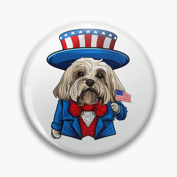 Item preview, Funny 4th of July Lhasa Apso Dog designed and sold by whyitsme.