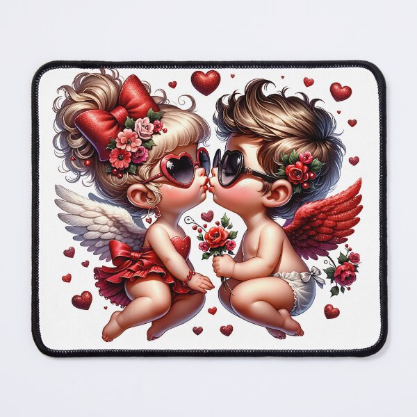 Item preview, Valentine Day sticker with  Adorable Cupids in Love designed and sold by EbyArts.