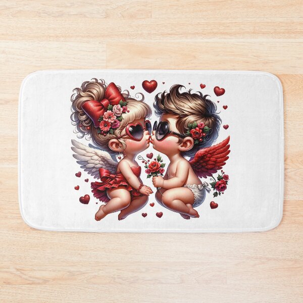 Item preview, Valentine Day sticker with  Adorable Cupids in Love designed and sold by EbyArts.