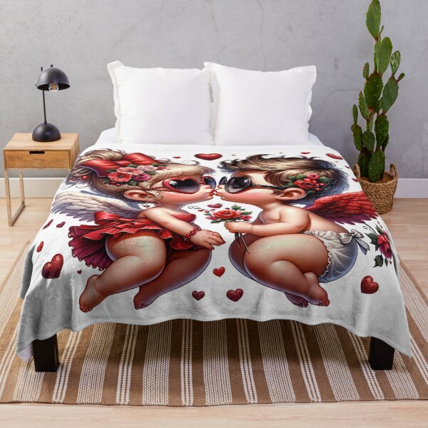 Item preview, Valentine Day sticker with Adorable Cupids in Love designed and sold by EbyArts.