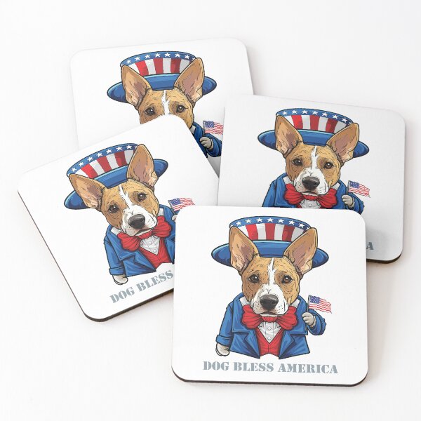 Item preview, Funny 4th of July Basenji Dog Bless America designed and sold by whyitsme.
