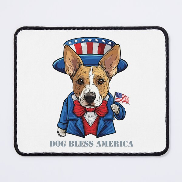 Item preview, Funny 4th of July Basenji Dog Bless America designed and sold by whyitsme.