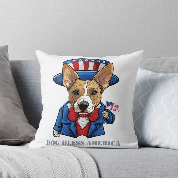 Item preview, Funny 4th of July Basenji Dog Bless America designed and sold by whyitsme.