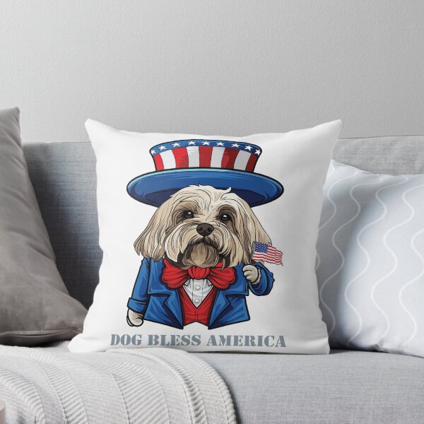 Item preview, Funny 4th of July Lhasa Apso Dog Bless America designed and sold by whyitsme.