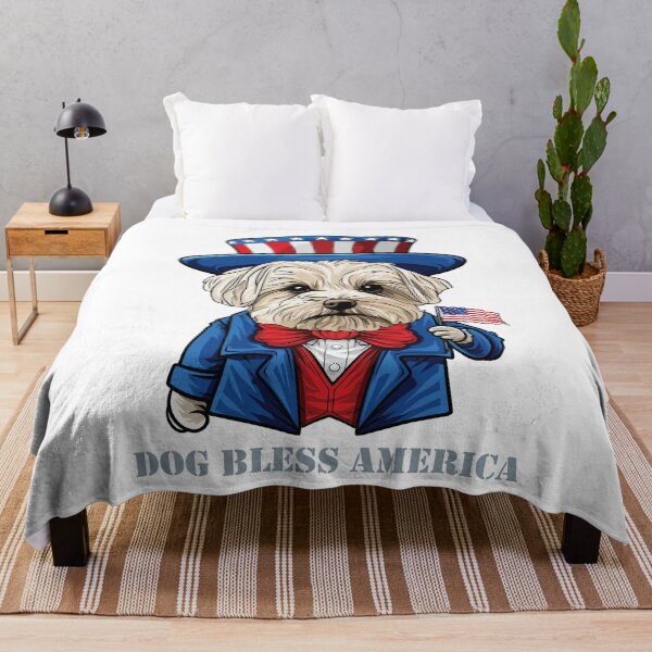 Item preview, Funny 4th of July Maltese Dog Bless America designed and sold by whyitsme.