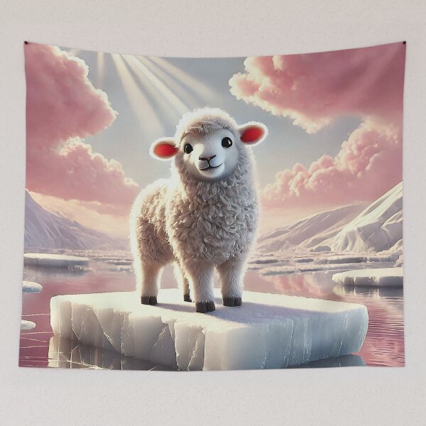 Item preview, Sheep on Ice Floe designed and sold by MyArtworkStudio.