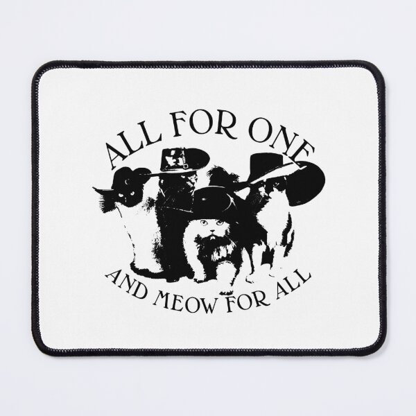 Item preview, ALL FOR ONE THREE MUSKETEERS DUMAS CATS designed and sold by Madjack Tees Kiwi SuperStore.