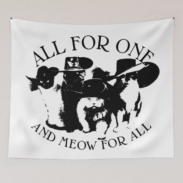Item preview, ALL FOR ONE THREE MUSKETEERS DUMAS CATS designed and sold by Madjack Tees Kiwi SuperStore.
