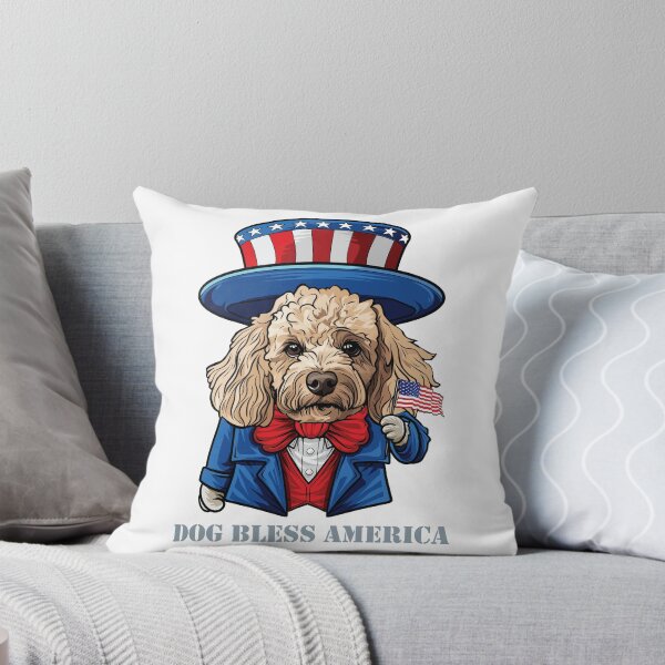 Item preview, Funny 4th of July Poodle Dog Bless America designed and sold by whyitsme.