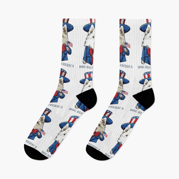 Item preview, Funny 4th of July Samoyed Dog Bless America designed and sold by whyitsme.