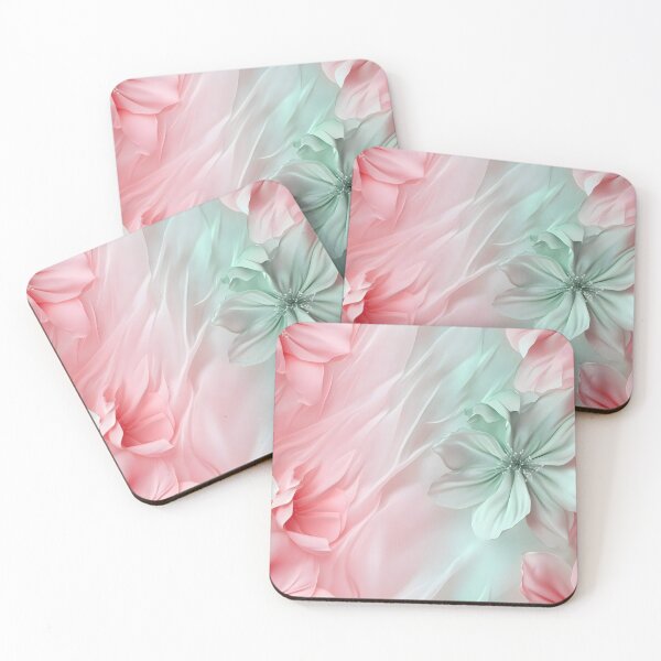 Item preview, Abstract flower seamless pattern of green, pink and white designed and sold by Lewis-mart.