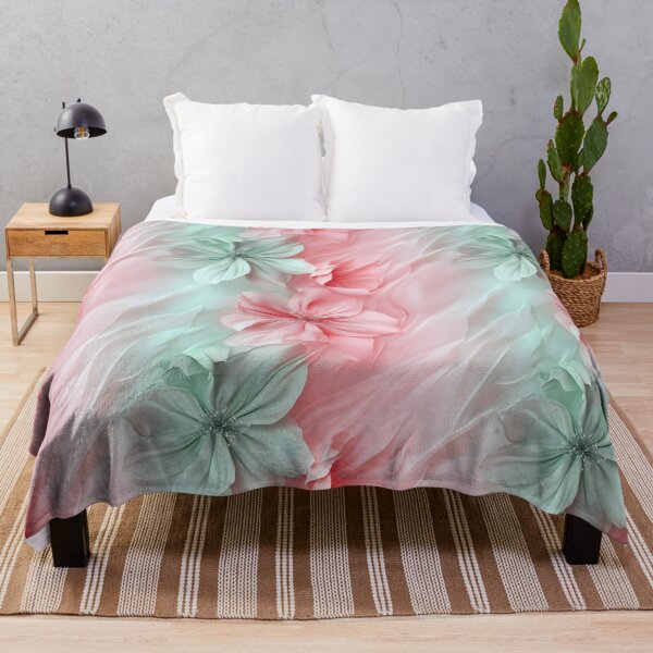 Item preview, Abstract flower seamless pattern of green, pink and white designed and sold by Lewis-mart.
