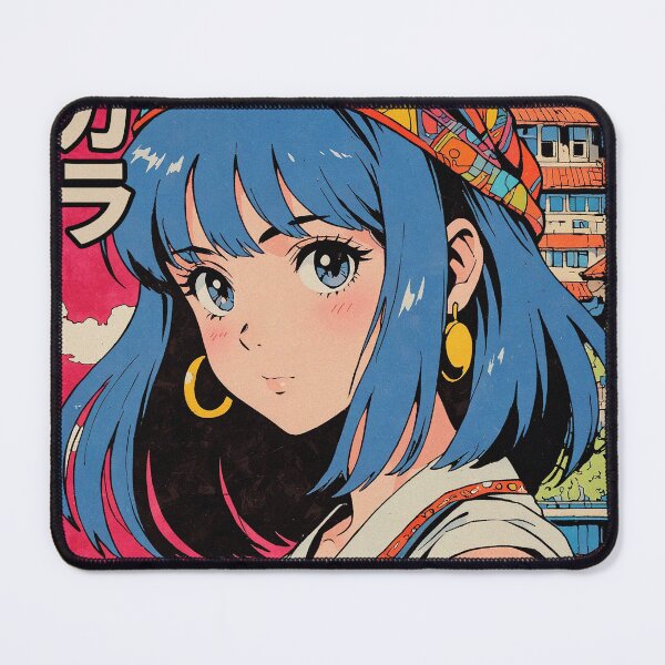 Item preview, Ankara Turkey Blue Haired Pretty Anime Girl 80s Retro Aesthetic Vintage Cultural Travel  designed and sold by onlyanimevibes.