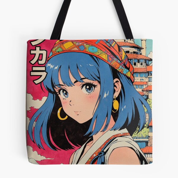 Item preview, Ankara Turkey Blue Haired Pretty Anime Girl 80s Retro Aesthetic Vintage Cultural Travel  designed and sold by onlyanimevibes.