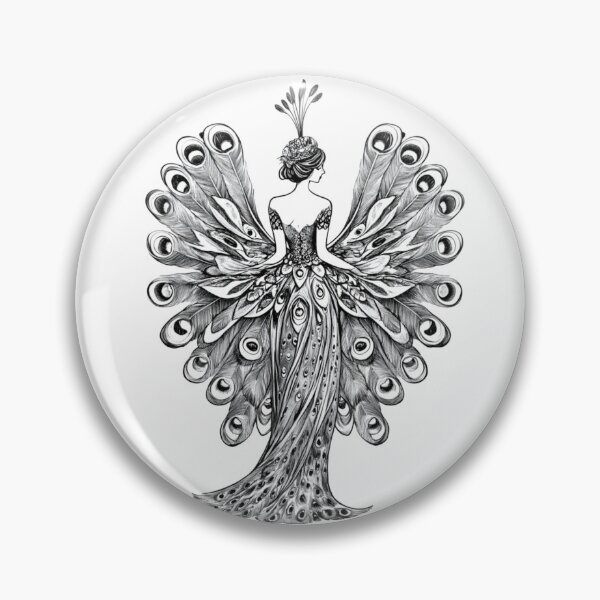 Item preview, Powerful Peacock Angel Goddess Hera, Hansa designed and sold by Vicki Noble Art.