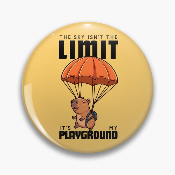 Item preview, Capybara Parachuting - The Sky Isn't The Limit. It's My Playground designed and sold by The magic  Yellow bus.