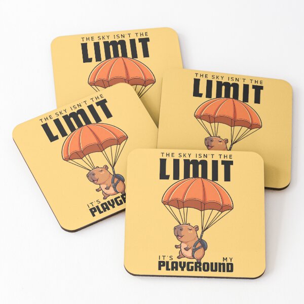 Item preview, Capybara Parachuting - The Sky Isn't The Limit. It's My Playground designed and sold by The magic  Yellow bus.