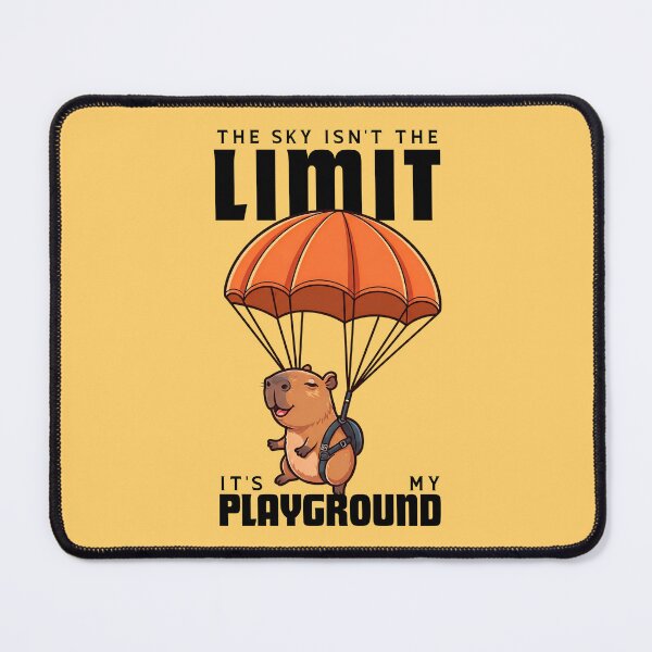 Item preview, Capybara Parachuting - The Sky Isn't The Limit. It's My Playground designed and sold by The magic Yellow bus.