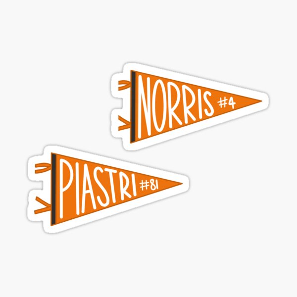 Item preview, Lando Norris & Oscar Piastri Pennants designed and sold by RaceTrim.