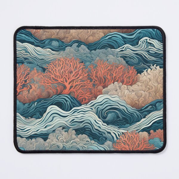 Item preview, Abstract Ocean Waves and Vibrant Coral Gardens designed and sold by Traloch O'Laoi.