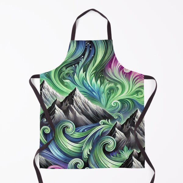 Item preview, Ethereal Aurora Borealis Over Mountain Peaks designed and sold by Traloch O'Laoi.