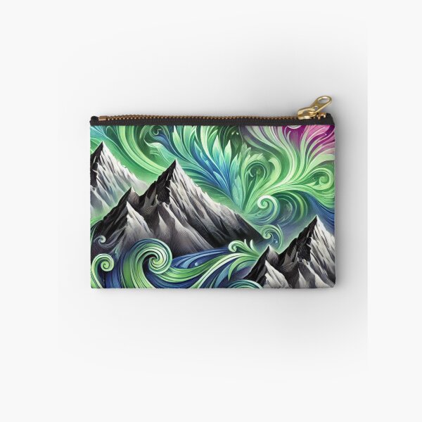 Item preview, Ethereal Aurora Borealis Over Mountain Peaks designed and sold by Traloch O'Laoi.