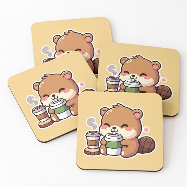 Item preview, Kawaii Cute Beaver Drinking Coffee 1 | Pet and Animals for Men and Women t-shirt designed and sold by panchiTWO.