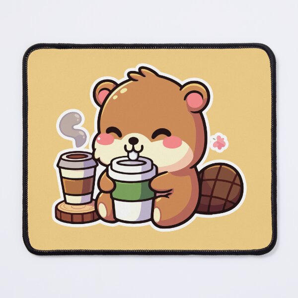 Item preview, Kawaii Cute Beaver Drinking Coffee 1 | Pet and Animals for Men and Women t-shirt designed and sold by panchiTWO.