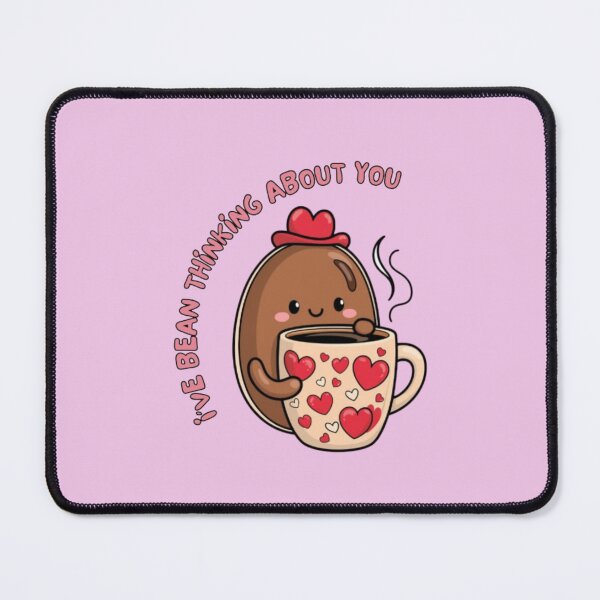 Item preview, I've Bean Thinking About You - Valentine Coffee Pun designed and sold by LMoonDesigns.