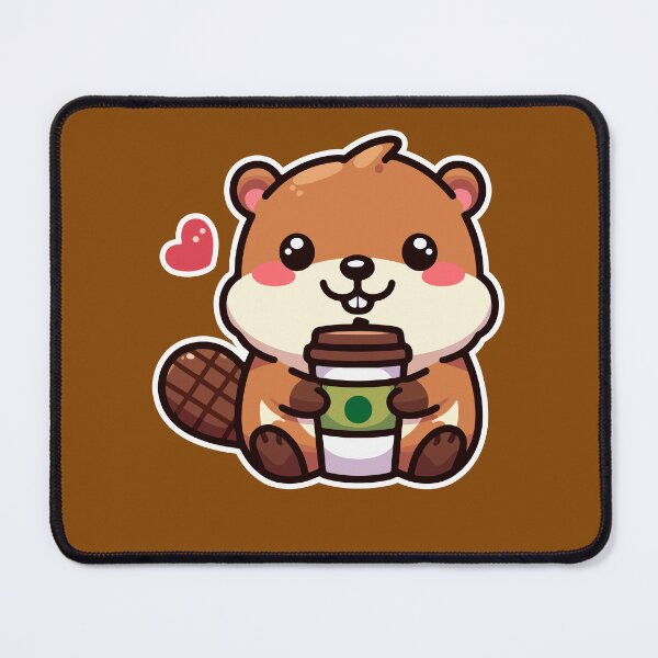 Item preview, Kawaii Cute Beaver Drinking Coffee 2 | Pet and Animals for Men and Women t-shirt designed and sold by panchiTWO.
