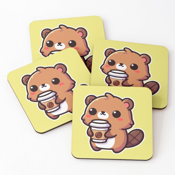 Item preview, Kawaii Cute Beaver Drinking Coffee 3 | Pet and Animals for Men and Women t-shirt designed and sold by panchiTWO.