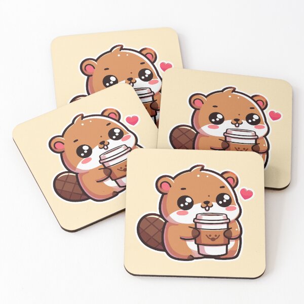 Item preview, Kawaii Cute Beaver Drinking Coffee 4 | Pet and Animals for Men and Women t-shirt designed and sold by panchiTWO.