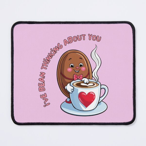 Item preview, I've Bean Thinking About You - Valentine Coffee Pun designed and sold by LMoonDesigns.