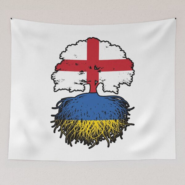 Item preview, Ukraine Ukrainian English England Tree Roots Flag designed and sold by FlagX.
