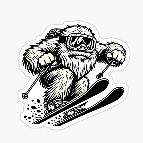 Item preview, Yeti Skiing designed and sold by Funny Vintage Stickers And T-Shirts.