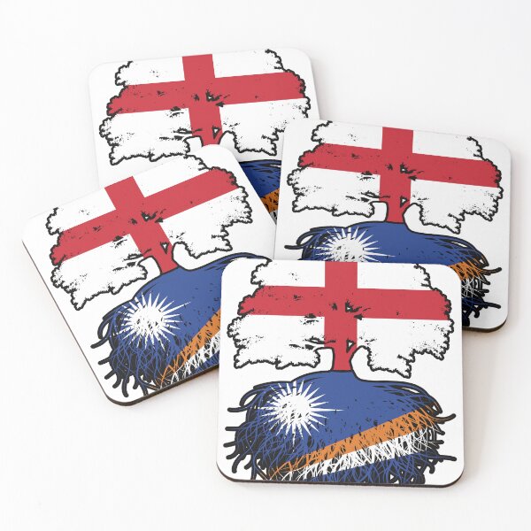 Item preview, Marshall Islands Marshallese English England Tree Roots Flag designed and sold by FlagX.